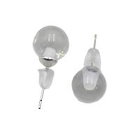 Pendientes de tuerca simples de color plateado de 8 mm, piedra natural, cornalina, cuarzo rosa, cuentas redondas de ónix negro, para mujeres y niñas, cristal transparente