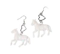 Pendientes de unicornio acrílico, adorables pendientes con forma de corazón de pony, accesorios únicos para la ropa de oído para mujeres de moda