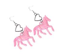 Pendientes de unicornio acrílico con forma de corazón de pony, pendientes de joyería de moda, accesorios únicos para mujeres y niñas