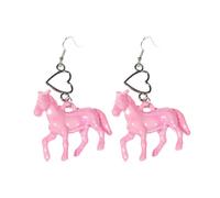 Pendientes de unicornio de acrílico, adorable anillo de oreja con forma de corazón de pony, accesorios únicos para las mujeres de moda