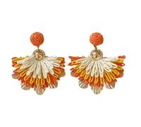 Pendientes de verano - Joyas de vacaciones bohemias florales - Pendientes de para mujer, hermana, madre abuela, tía sobrina, prima, novia y novia, B, Zinc, Sin gema