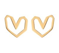 Pendientes de vid en forma de corazón geométrica hueca, estilo retro, bonitos pendientes de corazón con aspecto femenino fresco, pendientes negros para mujer redondos, talla única, Metal, Sin piedra