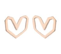 Pendientes de vid en forma de corazón geométrica hueca, estilo retro, bonitos pendientes de corazón con aspecto femenino fresco, pendientes negros para mujer redondos, talla única, Metal, Sin piedra