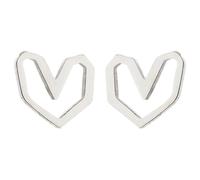 Pendientes de vid en forma de corazón geométrica hueca, estilo retro, bonitos pendientes de corazón con aspecto femenino fresco, pendientes negros para mujer redondos, talla única, Metal, Sin piedra