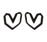 Pendientes de vid en forma de corazón geométrica hueca, estilo retro, bonitos pendientes de corazón con aspecto femenino fresco, pendientes negros para mujer redondos, talla única, Metal, Sin piedra