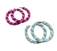 Pendientes de viento chinos, adornos creativos, Pendientes circulares simples de felpa for mujer, aretes de resina de color sólido con atmósfera exagerada, redondos, regalo de joyería(Blue+powder)