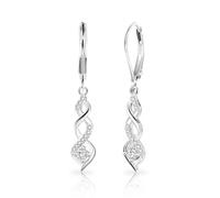 Pendientes de zircon de cinta de lujo ligera, pendientes de espiral geométrica, accesorios de temperamento, adecuados para mujeres maduras ligeras, desplazamientos diarios, citas y banquetes.