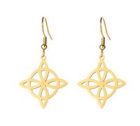 Pendientes Del Nudo De La Bruja Para Las Mujeres, De Acero Inoxidable Elegante Simplicidad Nudo Celta Símbolo Wiccan Gota Pendientes, Joyería De Brujería Para Los Adolescentes (oro)
