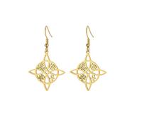 Pendientes Del Nudo De La Bruja Para Las Mujeres, De Acero Inoxidable Elegante Simplicidad Nudo Celta Símbolo Wiccan Gota Pendientes, Joyería De Brujería Para Los Adolescentes (oro 4)