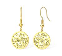 Pendientes Del Pentagrama Del Tetragramatón Pendientes Colgantes Con El Sagrado Nombre Hebreo De Dios: Yhvh Joyería Espiritual Oculta Y Pagana Con Amuleto Mágico De Protección Para Mujeres