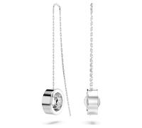 Pendientes Dextera, Pavé, Largos, Blancos, Baño de rodio OS