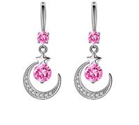 Pendientes Diamond Moon Pendientes creativos repletos de diamantes que venden pendientes de temperamento de San Valentín para mujeres