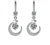 Pendientes Diamond Moon Pendientes creativos repletos de diamantes que venden pendientes de temperamento de San Valentín para mujeres