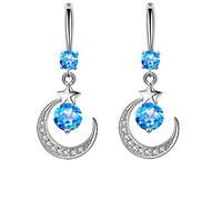Pendientes Diamond Moon Pendientes creativos repletos de diamantes que venden pendientes de temperamento de San Valentín para mujeres