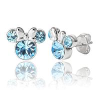 Pendientes Disney Minnie Mouse con Piedra de Nacimiento para Mujer - Pendientes para niña - Joyas con Piedra de Nacimiento - Joyas Disney