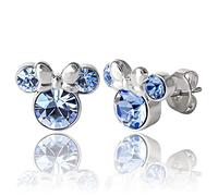 Pendientes Disney Minnie Mouse con Piedra de Nacimiento para Mujer - Pendientes para niña - Joyas con Piedra de Nacimiento - Joyas Disney