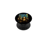 Pendientes Divertidos con Forma de Selfie para niña de Mona Lisa, diseño de Perlas, Color Crema PopSockets PopGrip Adhesivo