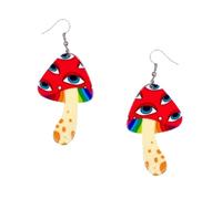pendientes divertidos - pendientes originales - pendientes extravagantes - pendientes pride - pendientes hongos de acrilico