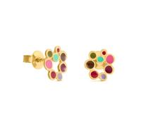 PENDIENTES DORADOS CANDY COLOURS | Diseñado por Joidart | Colección Candy Colours | Metal con baño de oro de 24 K | Pendientes de botón pequeños