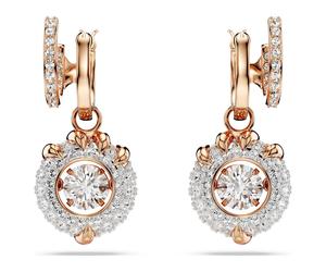 Pendientes Dragon & Phoenix, Garra de dragón, Blancos, Acabado en oro rosa de 18 quilates OS