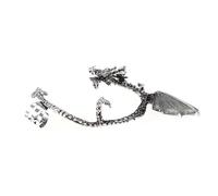Pendientes Ear Cuff de Dragón Cierre Clip, Aleación Plateada