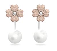 Swarovski Pendientes Ear Jacket Latisha para Mujer, con Baño en Rodio, Cristales Rosa, Colección Latisha de Swarovski