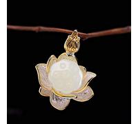 Pendientes Eardrop Pendientes para Mujeres S925 Joyería de Plata Esterlina Artículo de Estilo Étnico Lotus Semilla de Nefrita Pendiente, Pendientes, Anillo Pendiente, Plata 925, LJBLEUSK