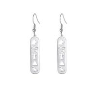 Pendientes egipcios de acero inoxidable para mujer, pendientes colgantes con cruz de Ankh, Ojo de Horus, amuleto de pirámide de Egipto, joyería para regalos, Acero inoxidable