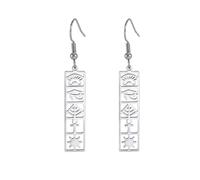 Pendientes egipcios para mujer, acero inoxidable, cruz Ankh, ojo de Horus, símbolo egipcio, amuleto, Acero inoxidable, Sin piedra preciosa