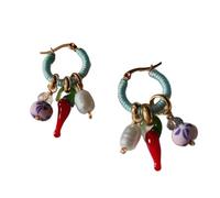 Pendientes Elegantes Con Colgante De Perlas De Chile En Tono Dorado Aleación Que Proporciona Un Aspecto Elegante Pendientes Llamativos