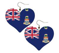 Pendientes elegantes con diseño de bandera de las Islas Caimán, accesorios ligeros para mujer, perfectos para fiestas y día de San Valentín.