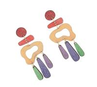 Pendientes elegantes con diseños geométricos irregulares para mujer, portátiles, materiales de madera resistentes, modernos y de moda, diseños únicos