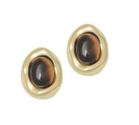 Pendientes Elegantes Con Piedra De De Tigre Accesorios Ligeros Y Cómodos Para Las Orejas Joyería Perfecta Para Ocasiones De Uso Diario Tachuelas De Metal Con Estampado Animal