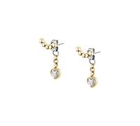 Pendientes Emily En París - Corazón Blanco Acero Y Oro (SAIX35)