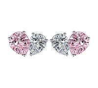 Pendientes en forma de corazón con diseño simple de colores súper brillantes, aretes de lápiz para mujer, talla única, Cobre, Sin piedra preciosa