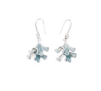 Pendientes en forma de hoja de ginkgo, pendientes azules frescos, joyería de ambiente artístico, adecuado para desplazamientos diarios y damas que aman el estilo literario para usar