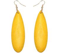 Pendientes en forma de lágrima de madera para mujer