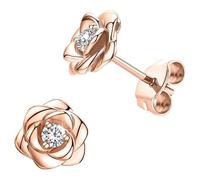 Pendientes en forma de rosa, pendientes para mujer, adecuados como regalo de aniversario, pendientes de boda de rosas, 5*1.2, Aleación de cinc, Sin piedra preciosa