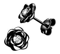 Pendientes en forma de rosa, pendientes para mujer, adecuados como regalo de aniversario, pendientes de boda de rosas, 5*1.2, Aleación de cinc, Sin piedra preciosa