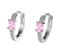 Pendientes en negro con clips elegantes y circonitas, A, Metal, Sin piedra preciosa