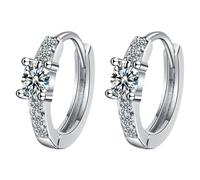 Pendientes en negro con clips elegantes y circonitas, A, Metal, Sin piedra preciosa