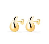 Pendientes en Oro de 9k con forma de gota de 16mm. lisa