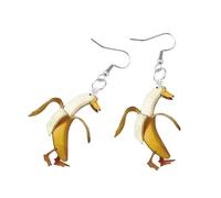 Pendientes encantadores de plátano y pato con estilos extraños Artesanía acrílica Regalo único para cumpleaños y ocasiones especiales Pendientes colgantes novedosos encantadores