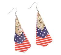 Pendientes estampados de múltiples capas de moda con banderas de Estados Unidos, decoración de lentejuelas para fiestas y uso diario, aretes de diseños únicos