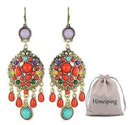 Pendientes étnicos retro bohemios gotitas vestido de color mexico gitano