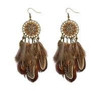 Pendientes Étnicos Únicos Con Colgante Que Detallan La Textura Del Plumaje Joyería Para Mujer Trajes De Pendientes De Borlas Con Flecos Para Mujer