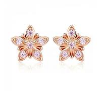 Pendientes exquisitos de Flor Rosa Cereza para Mujer, joyería de Boda