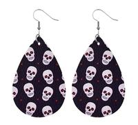 Pendientes Fashion Design Sense Halloween Drop Pendientes (1 par de pendientes con calavera blanca) Un diseño simple y refinado