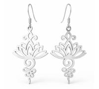 Pendientes Flor de Loto para Mujer Plata de Ley 925, Regalo Espiritual | Joya con significado, diseño ligero para uso diario, símbolo tradicional de pureza y renacimiento, presentación para regalar