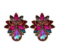 Pendientes flores asimétricos creativos y personalizados, modernos, pequeños, frescos, finos y versátiles, con colgante largo y aro para mujer.